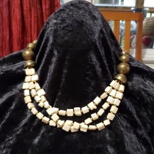 Vintage brass beaded necklace